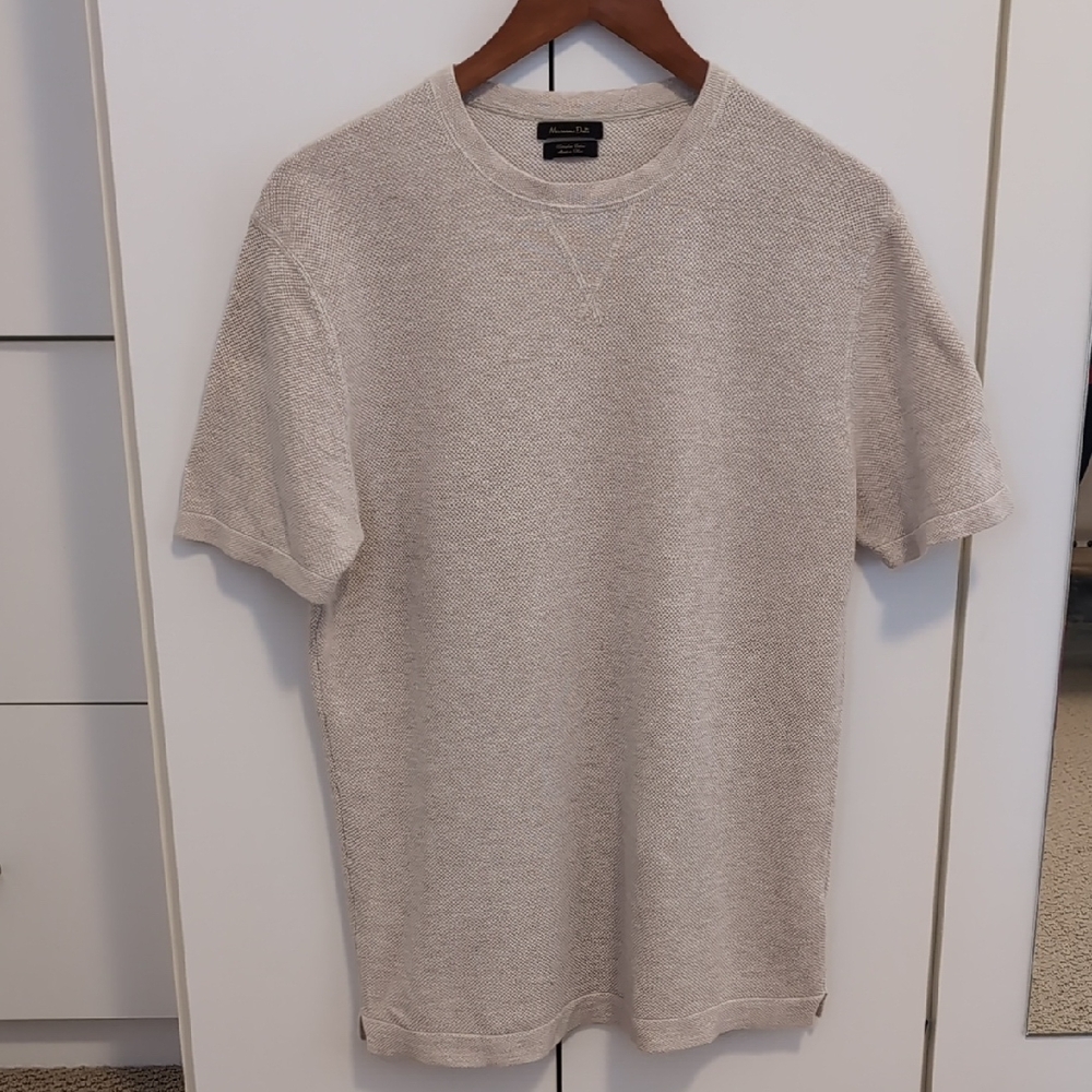 Massimo Dutti Extra Fine Cotton Tee Sweater Men's M